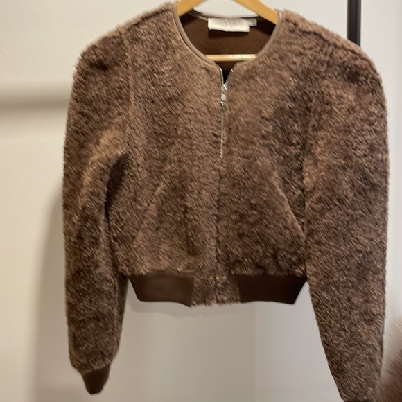 Last 1! ASTR the Label Stacy Faux Fur Jacket Brown - Picture 7 of 9